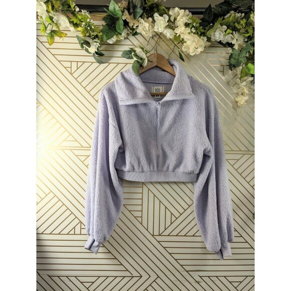 Urban Outfitters BDG Purple Quarter Zip Oversize Sweatshirt Lilac Size MEDIUM - Picture 1 of 9